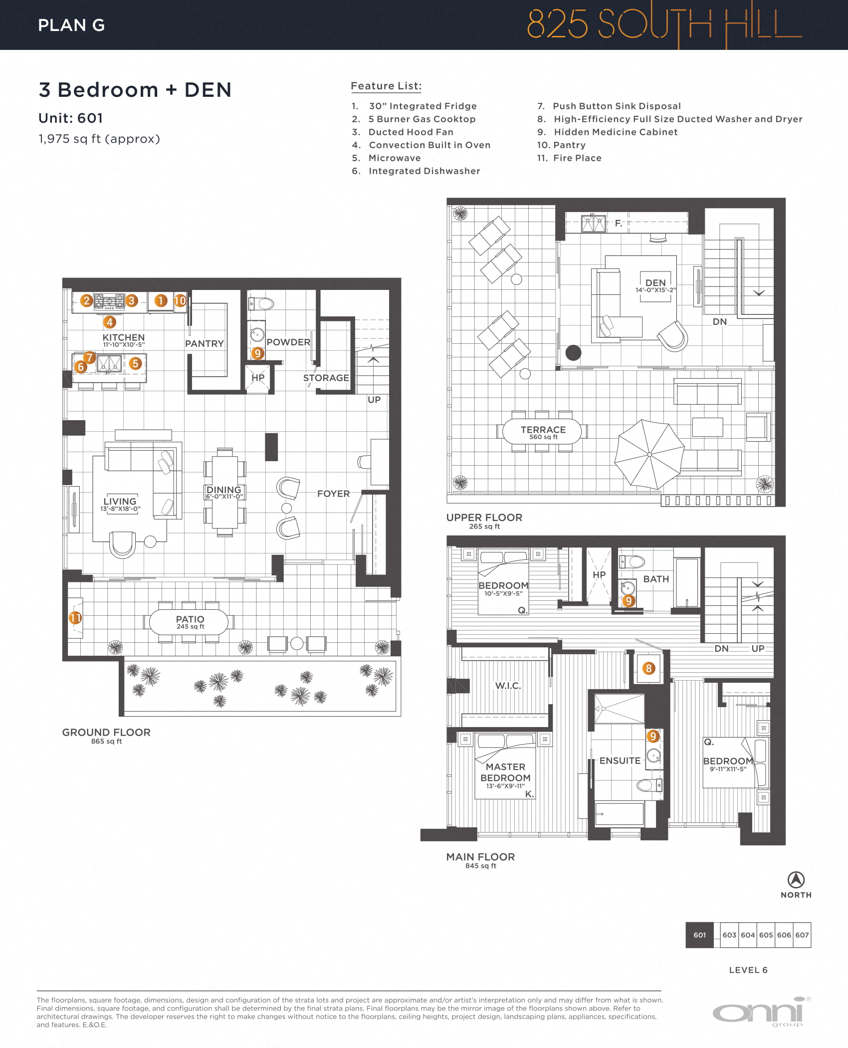 Floor plan for 3 beds, 2.5 baths, 1975 sqft